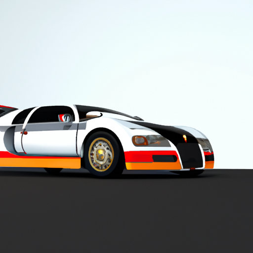 complete view of a Bugatti EB110 Supersport the full car must be visable
 in Photorealism style